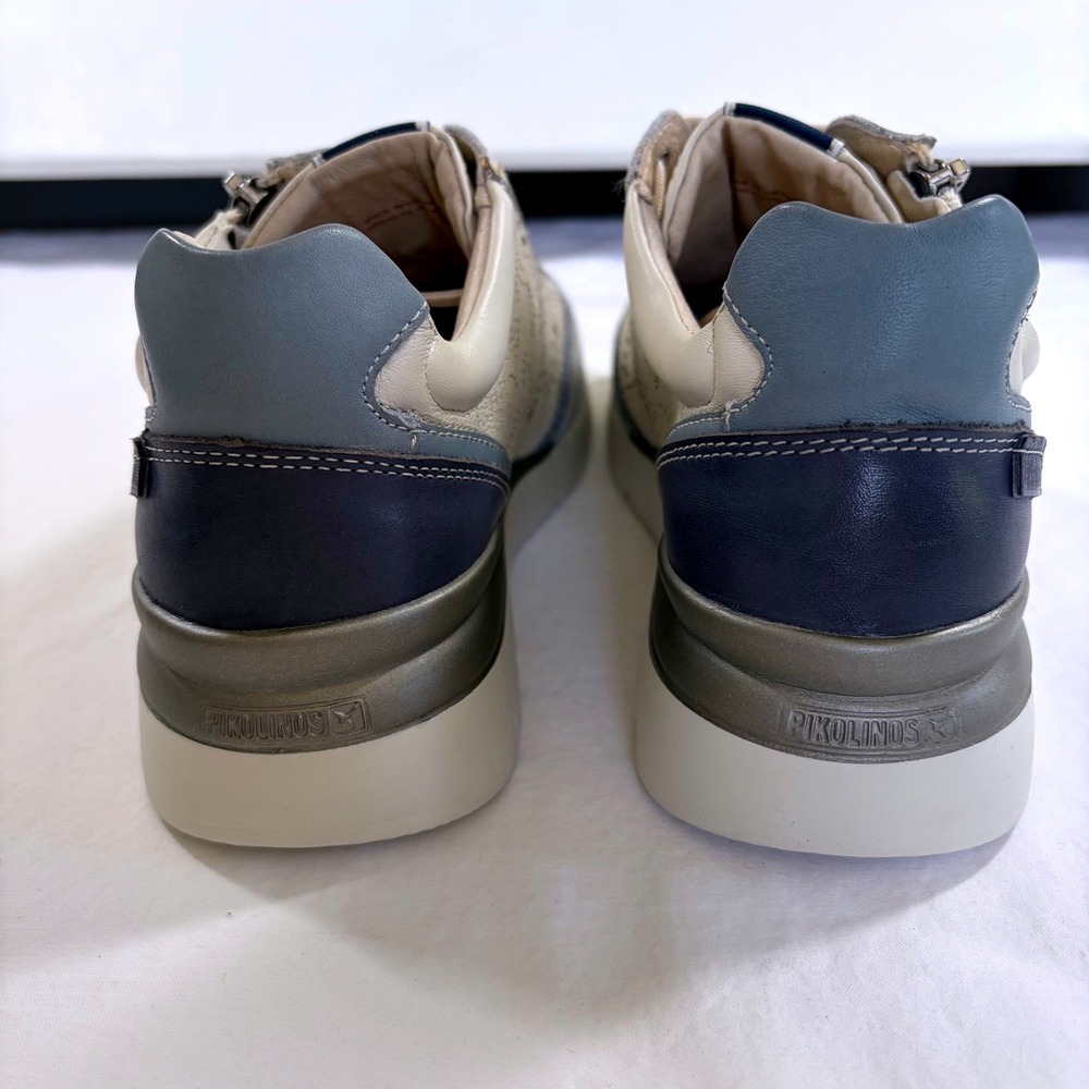 Pikolinos Cantabria Never Worn Cream Grey Leather Perforated Zip Sneakers 38 - Picture 15 of 16